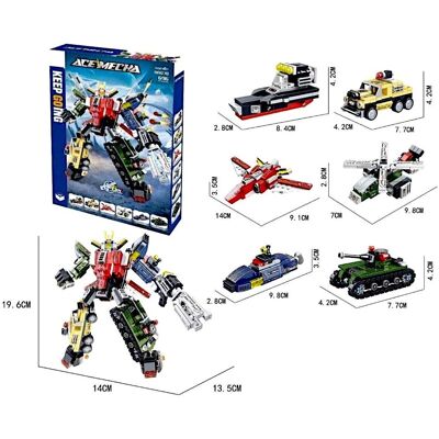 Inny producent KLOCKI ROBOT 6W1 ACE MECHA ZESTAW 6 POJAZDÓW DO ZŁOŻENIA TRANSFORMUJĄCE SIĘ W MEGA ROBOTA 696 ELEMENTÓW Inny producent KLOCKI ROBOT 6W1 ACE MECHA ZESTAW 6 POJAZDÓW DO ZŁOŻENIA TRANSFORMUJĄCE SIĘ W MEGA ROBOTA 696 ELEMENTÓW