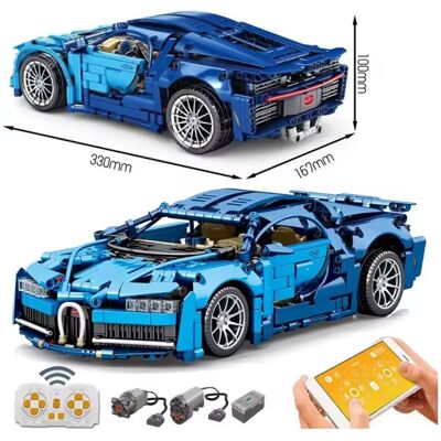 biz-tech.pl Klocki Sterowany Supercar Bugatti Chiron 1388-Klocków 2-Silniki Pilot 33Cm biz-tech.pl Klocki Sterowany Supercar Bugatti Chiron 1388-Klocków 2-Silniki Pilot 33Cm