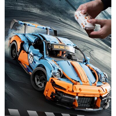 Sklepik Marzeń Klocki Technik auto Porsche 911 RSR niebieskie zdalnie sterowane + pilot, 50cm Sklepik Marzeń Klocki Technik auto Porsche 911 RSR niebieskie zdalnie sterowane + pilot, 50cm