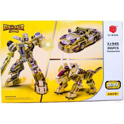 PRO Klocki Transformer 3w1 TRICERATOPS AUTOBOT BOLID 6+ 355 el Dinosaur Legend PRO Klocki Transformer 3w1 TRICERATOPS AUTOBOT BOLID 6+ 355 el Dinosaur Legend