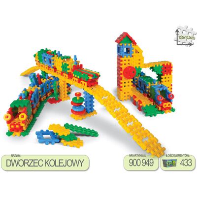 MARIO-INEX Klocki Waffle dworzec kolejowy 433 el. w kartonie (MARIO K433DWORZEC) MARIO-INEX Klocki Waffle dworzec kolejowy 433 el. w kartonie (MARIO K433DWORZEC)