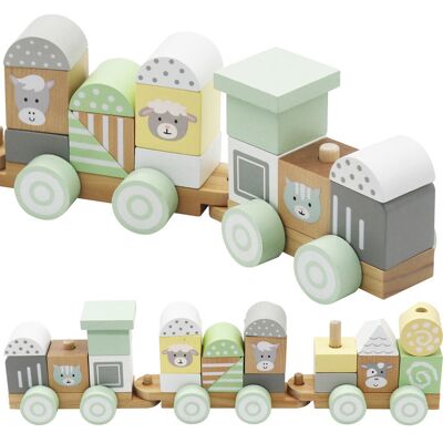 Inny producent Kolejka Drewniana Lokomotywa Z Wagonami I Klockami Inny producent Kolejka Drewniana Lokomotywa Z Wagonami I Klockami