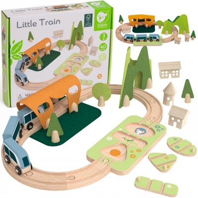 Lean Toys Kolejka Tor Drewniana z Sorterem Kształtów Lean Toys Kolejka Tor Drewniana z Sorterem Kształtów