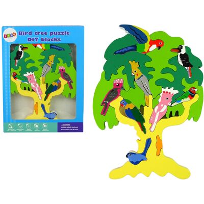 Lean Toys KOLOROWE DREWNIANE DRZEWO PAPUGI KLOCKI Lean Toys KOLOROWE DREWNIANE DRZEWO PAPUGI KLOCKI