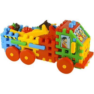 Lean Toys KOLOROWE KLOCKI KONSTRUKCYJNE CIĘŻARÓWKA ZE ZWIERZĘTAMI Lean Toys KOLOROWE KLOCKI KONSTRUKCYJNE CIĘŻARÓWKA ZE ZWIERZĘTAMI