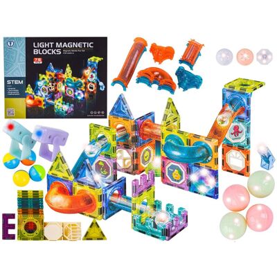 Lean Toys Kolorowe Świecące Klocki Magnetyczne Kulodrom Lean Toys Kolorowe Świecące Klocki Magnetyczne Kulodrom