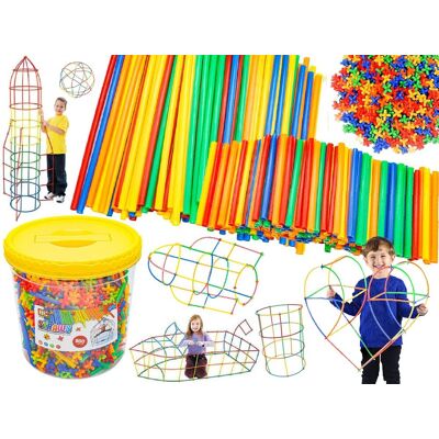 Lean Toys KOLOROWY ZESTAW KONSTRUKCYJNE, KLOCKI, W WIADERKU Lean Toys KOLOROWY ZESTAW KONSTRUKCYJNE, KLOCKI, W WIADERKU