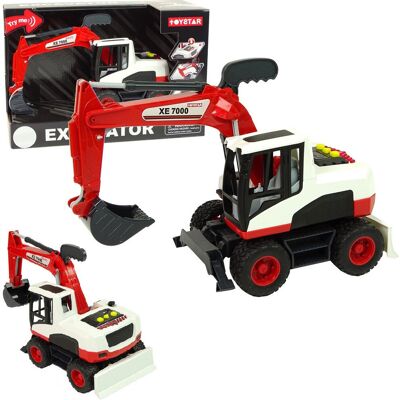 Lean Toys Koparka Ruchome Ramię Auto Budowlane Światła Dźwię Lean Toys Koparka Ruchome Ramię Auto Budowlane Światła Dźwię