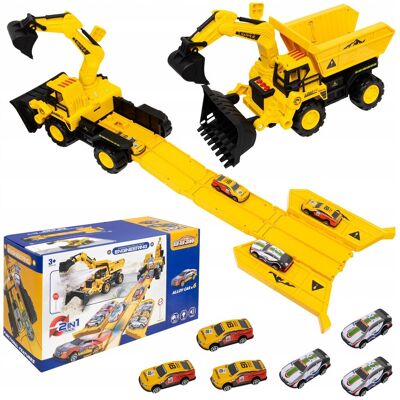 click4toys Koparka Wyrzutnia Autek Tor Samochodowy Dla Dzieci Dźwięk Światło Resoraki click4toys Koparka Wyrzutnia Autek Tor Samochodowy Dla Dzieci Dźwięk Światło Resoraki