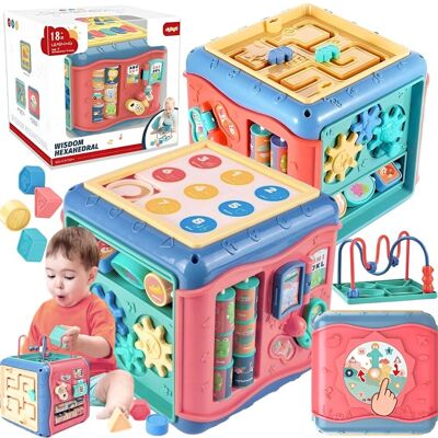 Bounn Kostka Edukacyjna 8W1 Sorter Układanka Sensoryczna Sześcian Dla Dzieci Bounn Kostka Edukacyjna 8W1 Sorter Układanka Sensoryczna Sześcian Dla Dzieci