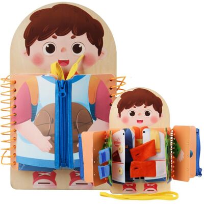 Inny producent Książeczka manipulacyjna nauka ubierania wiązania zapinania chłopiec tablica montessori Inny producent Książeczka manipulacyjna nauka ubierania wiązania zapinania chłopiec tablica montessori