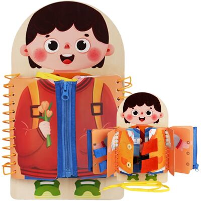 Inny producent Książeczka manipulacyjna tablica nauka ubierania zapinania dziewczynka Inny producent Książeczka manipulacyjna tablica nauka ubierania zapinania dziewczynka