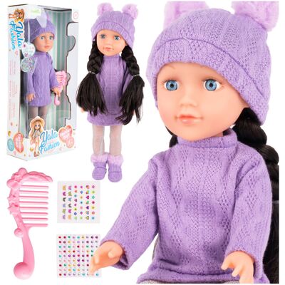 MalPlay Lalka 40 cm z Akcesoriami Grzebień Naklejki Koraliczki Fioletowa Czapka 3+ MalPlay Lalka 40 cm z Akcesoriami Grzebień Naklejki Koraliczki Fioletowa Czapka 3+