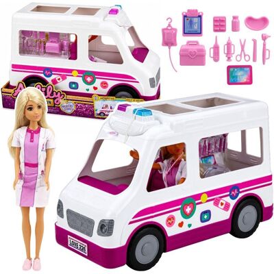 Lean Toys Lalka Anlily Doktor Pielęgniarka Karetka Pogotowia Akcesoria Medyczne Lean Toys Lalka Anlily Doktor Pielęgniarka Karetka Pogotowia Akcesoria Medyczne