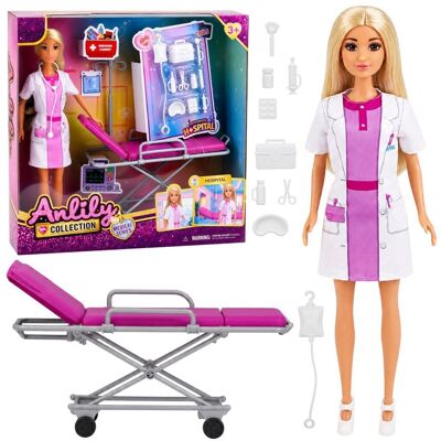 Lean Toys Lalka Anlily Lekarka Doktor Nosze Akcesoria Medyczne Szpital Zestaw Lean Toys Lalka Anlily Lekarka Doktor Nosze Akcesoria Medyczne Szpital Zestaw
