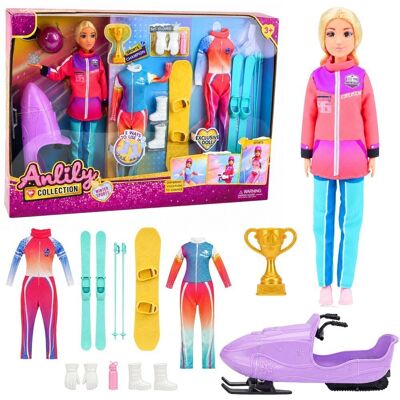 Inny producent Lalka Anlily Sporty Zimowe Narty Skuter Deska Snowboardowa Ubrania Zestaw Lean Toys Inny producent Lalka Anlily Sporty Zimowe Narty Skuter Deska Snowboardowa Ubrania Zestaw Lean Toys