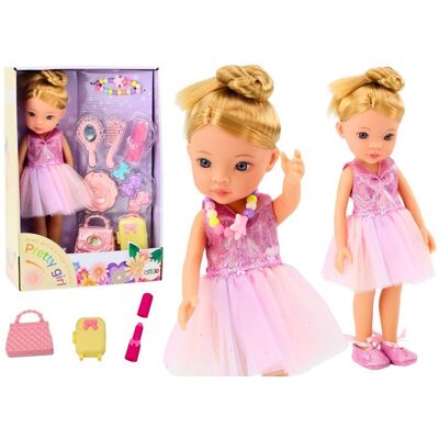Lean Toys Lalka Baletnica Różowa Balerina Akcesoria Dodatki Sukienka Zestaw Lean Toys Lalka Baletnica Różowa Balerina Akcesoria Dodatki Sukienka Zestaw
