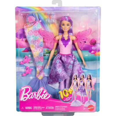Mattel LALKA BARBIE 3 W 1 MAGICZNA WRÓŻKA KSIĘŻNICZKA SYRENKA JCP74 Mattel LALKA BARBIE 3 W 1 MAGICZNA WRÓŻKA KSIĘŻNICZKA SYRENKA JCP74