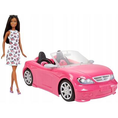 Mattel Lalka Barbie i kabriolet samochodowy Lalka i samochód Mattel Lalka Barbie i kabriolet samochodowy Lalka i samochód