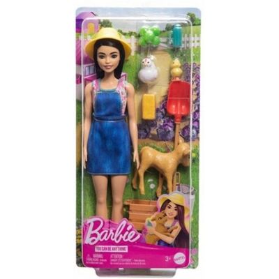 Mattel Lalka Barbie Kariera Farmerka Rolnik Na Farmie Z Cielaczkiem I Akcesoriami Mattel Lalka Barbie Kariera Farmerka Rolnik Na Farmie Z Cielaczkiem I Akcesoriami