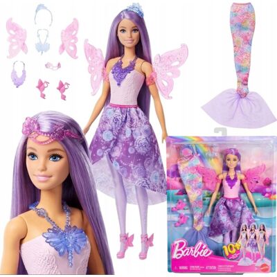 nieznany producent LALKA BARBIE MAGICZNA WRÓŻKA KSIĘŻNICZKA SYRENKA PRZEMIANA Z UBRANKAMI nieznany producent LALKA BARBIE MAGICZNA WRÓŻKA KSIĘŻNICZKA SYRENKA PRZEMIANA Z UBRANKAMI
