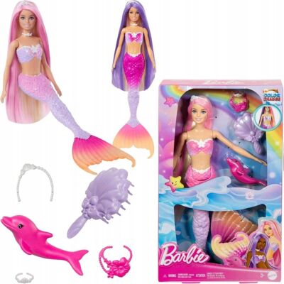 nieznany producent LALKA BARBIE SYRENKA Z DŁUGIMI WŁOSAMI MALIBU DELFINKIEM ZMIENIAJĄCA KOLOR nieznany producent LALKA BARBIE SYRENKA Z DŁUGIMI WŁOSAMI MALIBU DELFINKIEM ZMIENIAJĄCA KOLOR