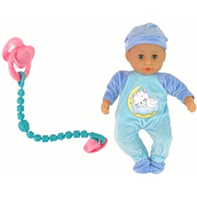 Lean Toys Lalka Bobas Dźwięk Smoczek Śli Lean Toys Lalka Bobas Dźwięk Smoczek Śli