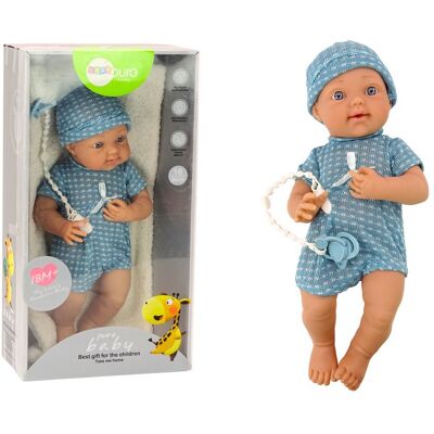 Lean Toys Lalka Bobas W Ubranku Niebieskim Czapeczka Kołderka Lean Toys Lalka Bobas W Ubranku Niebieskim Czapeczka Kołderka