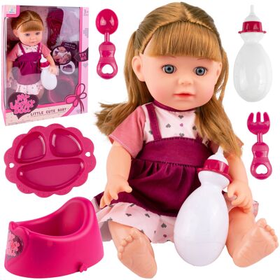 MalPlay Lalka Bobas Z Akcesoriami 35cm Do Karmienia Siusia Mówi MalPlay Lalka Bobas Z Akcesoriami 35cm Do Karmienia Siusia Mówi