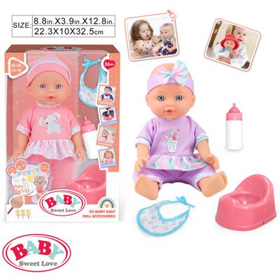 Mamido Lalka bobas z nocnikiem i akcesoriami Baby Sweet Love MT1593 Mamido Lalka bobas z nocnikiem i akcesoriami Baby Sweet Love MT1593