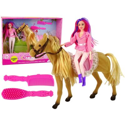 Lean Toys Lalka Jeździec z Brązowym Kucykiem Figurki Lean Toys Lalka Jeździec z Brązowym Kucykiem Figurki