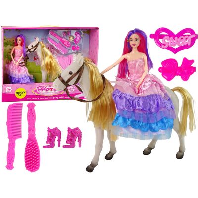 Lean Toys Lalka Księżniczka z Białym Kucykiem Figurki Akcesoria Lean Toys Lalka Księżniczka z Białym Kucykiem Figurki Akcesoria