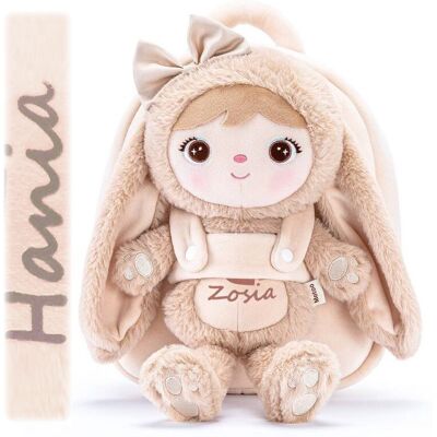 MetooDoll Lalka Metoo i Plecak do żłobka lub przedszkola Beżowy Króliczek +Imię MetooDoll Lalka Metoo i Plecak do żłobka lub przedszkola Beżowy Króliczek +Imię