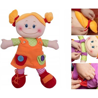 ASKATO Lalka przytulanka dziewczynka w pomarańczowej sukience 46 cm ASKATO Lalka przytulanka dziewczynka w pomarańczowej sukience 46 cm