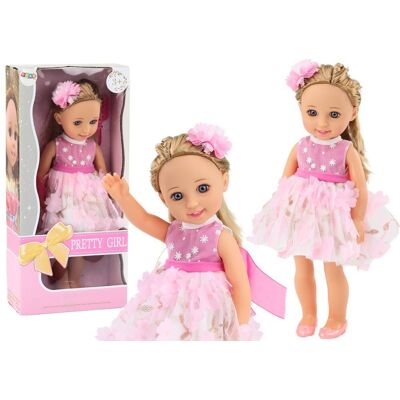 Lean Toys Lalka Różowa Sukienka Długie Włosy Spinka Szczotka 38Cm Lean Toys Lalka Różowa Sukienka Długie Włosy Spinka Szczotka 38Cm