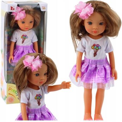 Lean Toys LALKA W FIOLETOWEJ SUKIENCE DŁUGIE BRĄZOWE WŁOSY Lean Toys LALKA W FIOLETOWEJ SUKIENCE DŁUGIE BRĄZOWE WŁOSY