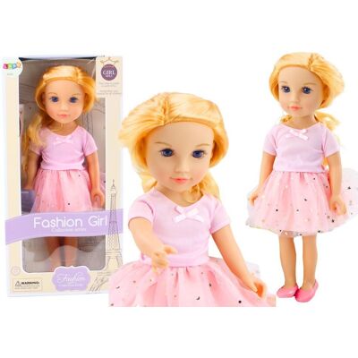 Inny producent Lalka W Sukience Z Tiulem Różowa Blond Włosy 18' Inny producent Lalka W Sukience Z Tiulem Różowa Blond Włosy 18'
