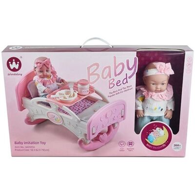 Inny producent Lalka z łóżeczkiem i akcesoriami „Baby Bed” – idealny prezent dla dziecka Inny producent Lalka z łóżeczkiem i akcesoriami „Baby Bed” – idealny prezent dla dziecka