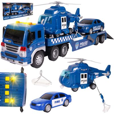 MalPlay Laweta Policyjna Ciężarówka Zestaw Policja Helikopter Światło Dźwięk 1:16 MalPlay Laweta Policyjna Ciężarówka Zestaw Policja Helikopter Światło Dźwięk 1:16