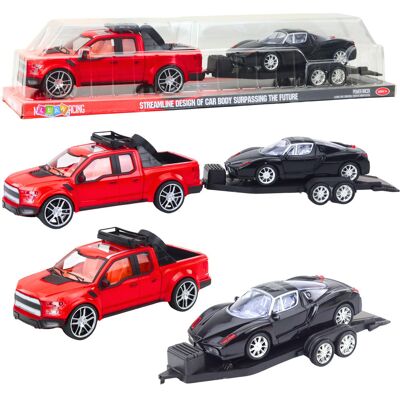 Lean Toys Laweta Terenówka Czerwony Samochód Lean Toys Laweta Terenówka Czerwony Samochód
