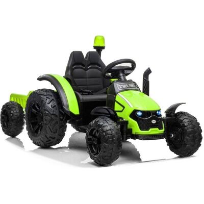 LEAN Cars, traktor na akumulator z przyczepą, HZB-200, zielony LEAN Cars, traktor na akumulator z przyczepą, HZB-200, zielony