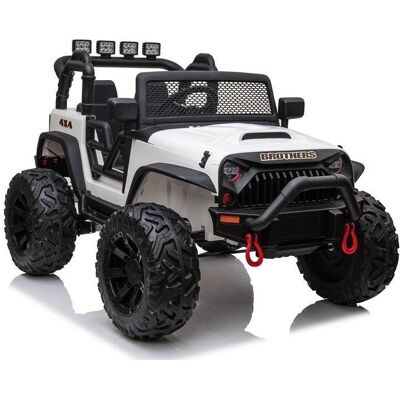 Import LEANToys Lean Toys, auto na akumulator Jeep JC666, biały Import LEANToys Lean Toys, auto na akumulator Jeep JC666, biały