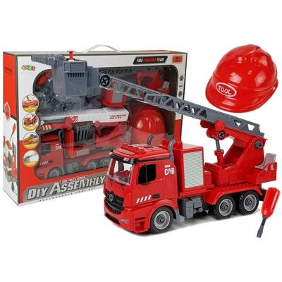 Import LEANToys Lean Toys, Zestaw diy wóz strażacki, 2w1, czerwony Import LEANToys Lean Toys, Zestaw diy wóz strażacki, 2w1, czerwony
