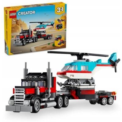 Lego 3 IN 1 Flatbed Truck with Helicopter set Lego 3 IN 1 Flatbed Truck with Helicopter set