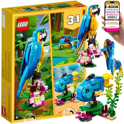 31136 – Egzotyczna Papuga 3w1 – Papuga, Ryba, Żaba - KREATYWNY PREZENT DLA DZIECKA Zestaw LEGO® na URODZINY lub ŚWIĘTA + EBOOK-3 31136 – Egzotyczna Papuga 3w1 – Papuga, Ryba, Żaba - KREATYWNY PREZENT DLA DZIECKA Zestaw LEGO® na URODZINY lub ŚWIĘTA + EBOOK-3