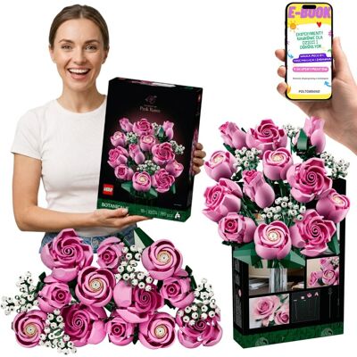 BOTANICALS Bukiet Różowych Róż 10374 Kwiaty LEGO Prezent Na Dzień Matki Dla Kobiety + E-BOOK BOTANICALS Bukiet Różowych Róż 10374 Kwiaty LEGO Prezent Na Dzień Matki Dla Kobiety + E-BOOK