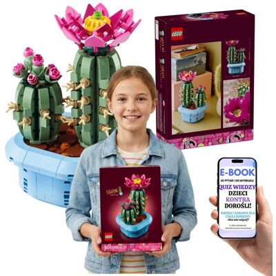 BOTANICALS KWIATY 11509 Kwitnący Kaktus LEGO Dekoracja Do Pokoju + E-BOOK-2 BOTANICALS KWIATY 11509 Kwitnący Kaktus LEGO Dekoracja Do Pokoju + E-BOOK-2