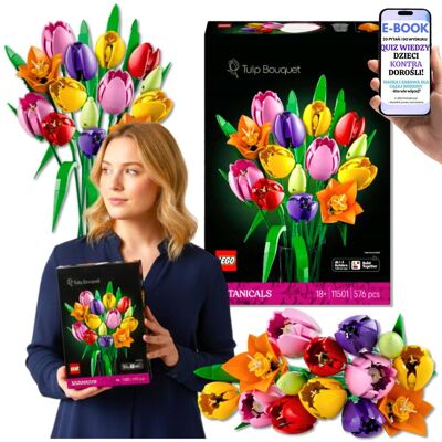 Botanicals Tulipany Bukiet kwiatów LEGO dla Dorosłych • dzień mamy Walentynki PREZENT Dla Niej + EBOOK-2 Botanicals Tulipany Bukiet kwiatów LEGO dla Dorosłych • dzień mamy Walentynki PREZENT Dla Niej + EBOOK-2