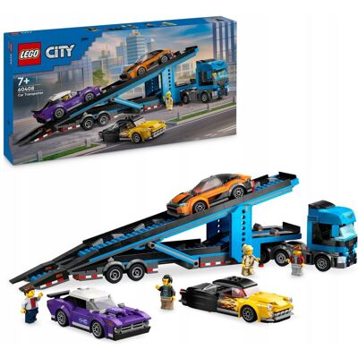Lego City 60408 KLOCKI Ciężarówka do przewozu samochodów sportowych +eKAT Lego City 60408 KLOCKI Ciężarówka do przewozu samochodów sportowych +eKAT