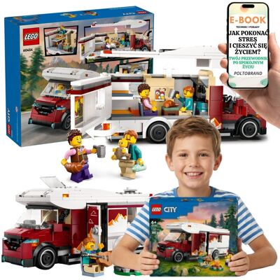 Lego CITY 60454 Wakacyjny Kamper Camper Samochód Kempingowy Prezent Dla Chłopca + E-BOOK-1 Lego CITY 60454 Wakacyjny Kamper Camper Samochód Kempingowy Prezent Dla Chłopca + E-BOOK-1
